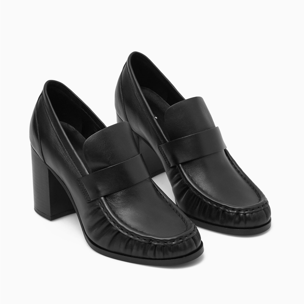COS Black Leather Loafers